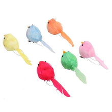 Load image into Gallery viewer, 6PCS Handmade Simulation Figurines Miniature Feather Lawn Figurine Ornament Animal Bird Garden Bird Decoratio Home Ornament 26#