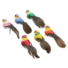 Load image into Gallery viewer, 6PCS Handmade Simulation Figurines Miniature Feather Lawn Figurine Ornament Animal Bird Garden Bird Decoratio Home Ornament 26#