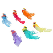 Load image into Gallery viewer, 6PCS Handmade Simulation Figurines Miniature Feather Lawn Figurine Ornament Animal Bird Garden Bird Decoratio Home Ornament 26#